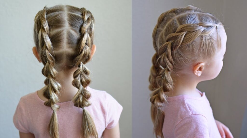 Double Pull-Through Braid Pigtails For Girls